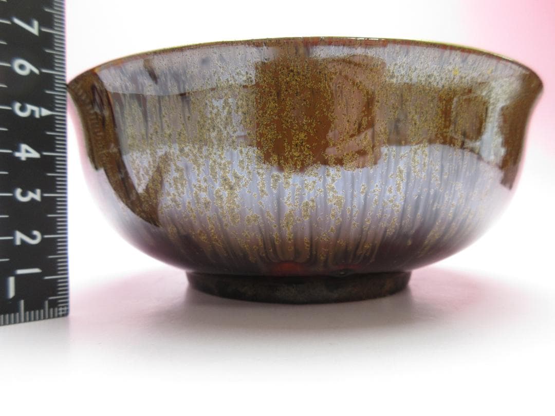 時代 九谷 雪花 金彩 鶴紋 茶碗 検) 明治期 大正期 昭和期 70916