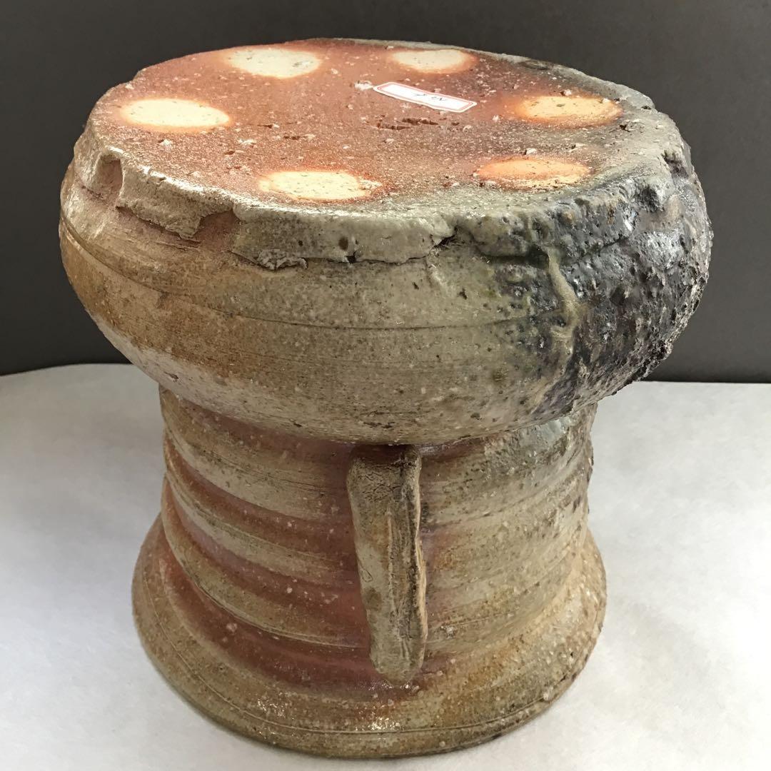 茶道具　水指　信楽耳付水指　四代高橋楽斎作　栞　共箱　S107MS