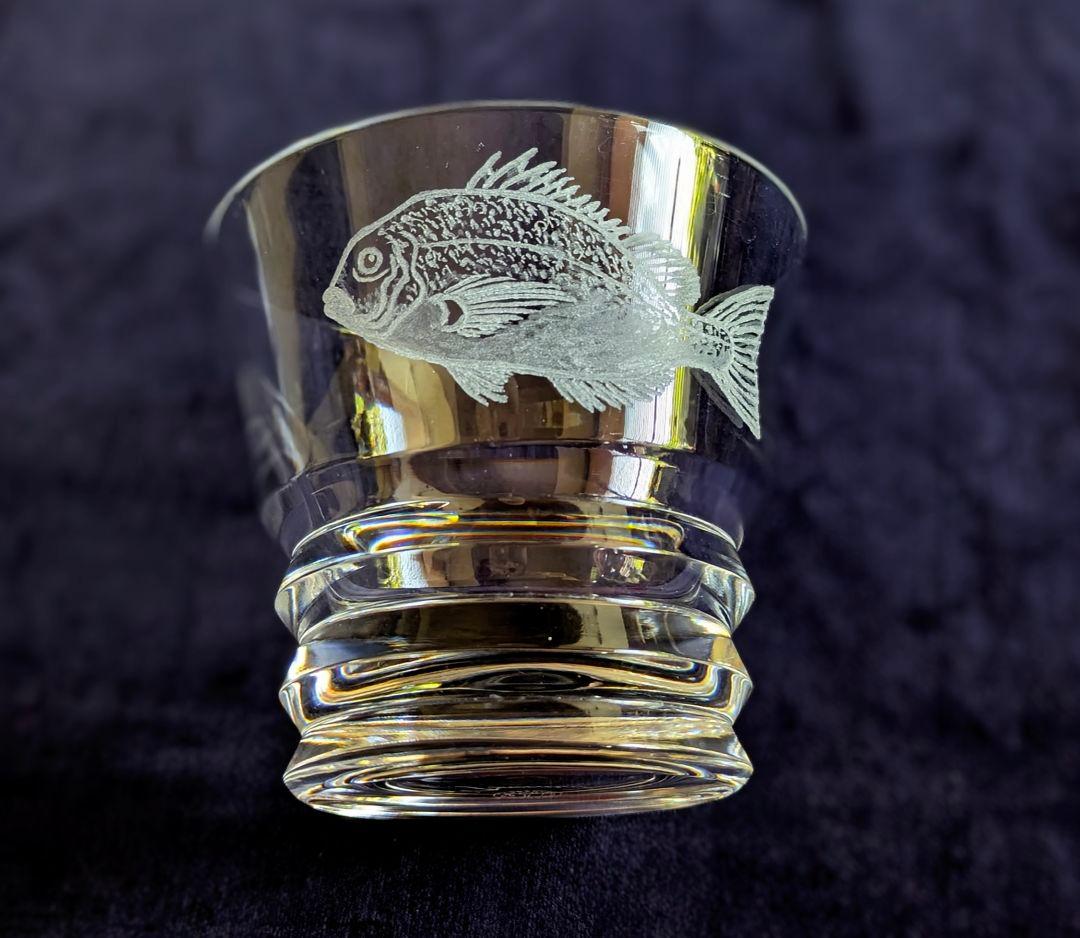 Baccarat 鯛の彫刻 ロックグラス 専用箱付き