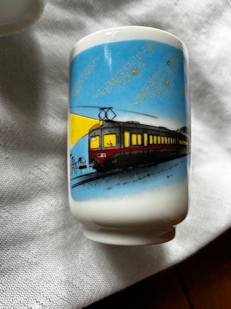 セール【レア・美品】流山電鉄　流鉄　湯飲み　9個セット　湯呑み 陶器 レトロ