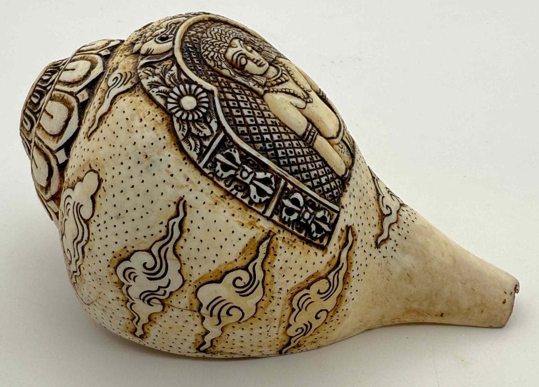 ◆チベット密教法具　法螺貝（シャンカ）・ヴィルーパ-2