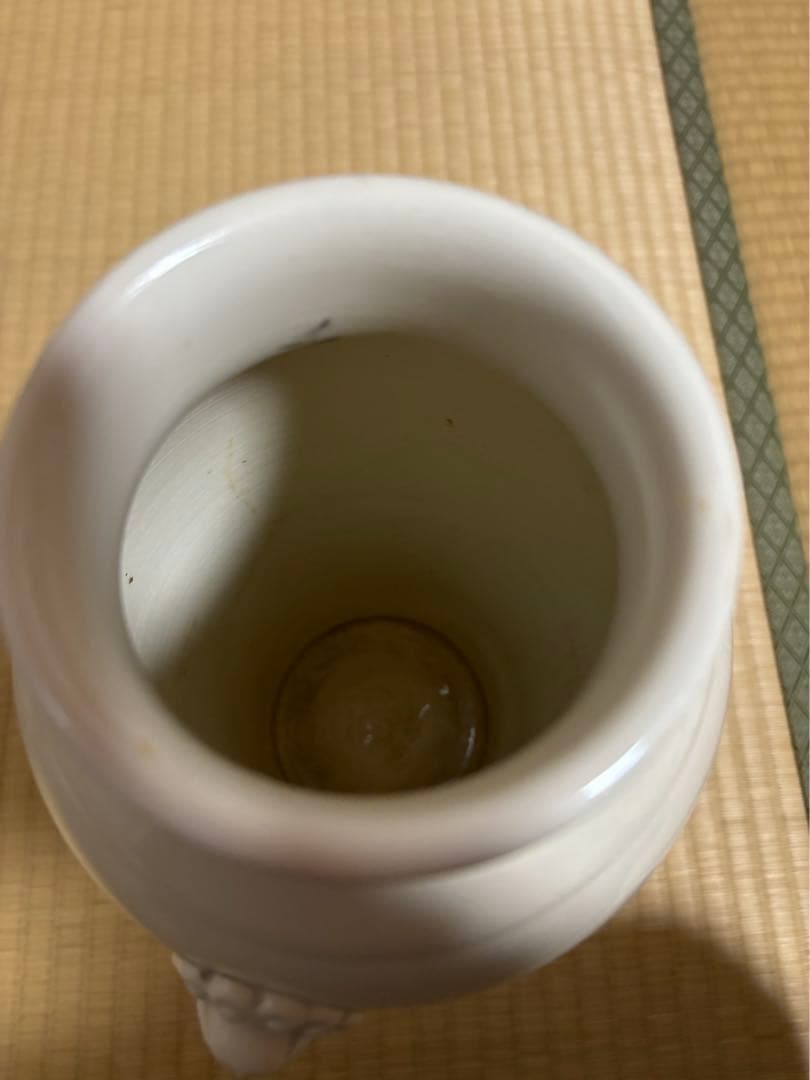 清時代　中国古美術　骨董品　唐物 白磁獅耳花瓶 壺 徳化窯