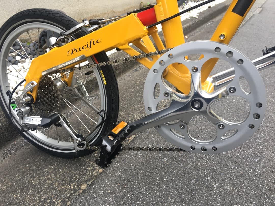 ○[ほぼ超美品] プジョ－ Pacific 18 折り畳み自転車 2002年 黄