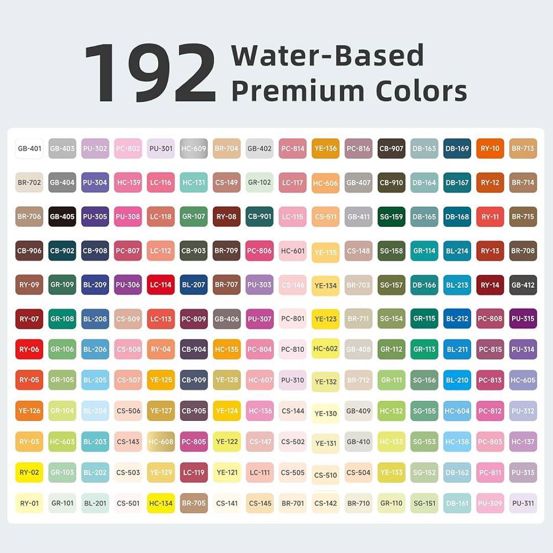 【美品】アクリルマーカー　192色　バック付き　ほぼ未使用　ペン　塗り絵