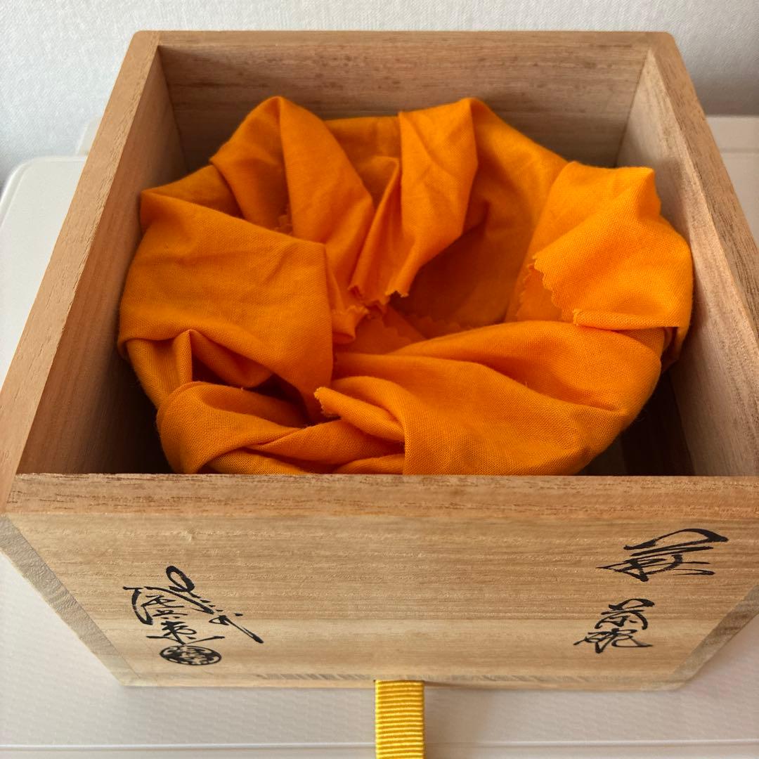 陶器 茶碗 田原陶兵衛 萩焼深川窯 茶道具 共箱 共布　骨董品【美品】