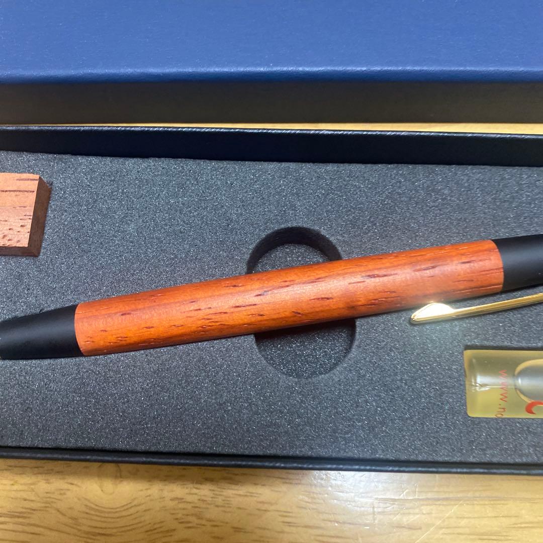 【試し書き程度】野原工芸　新型シャーペン　紅紫檀 0.5mm ゴールド金具