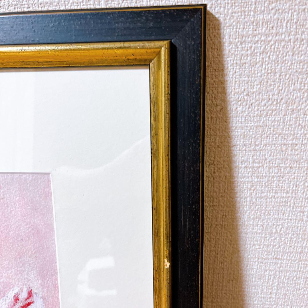 【真作】 斎藤光子　パステル画　額装　箱あり