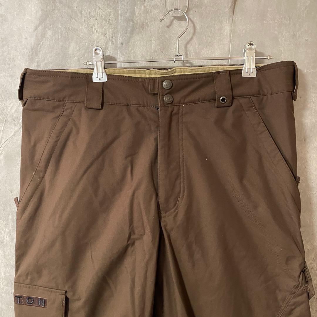 burtonバートンスキーパンツスノーボードウェアズボン下茶色ブラウン刺繍ロゴ