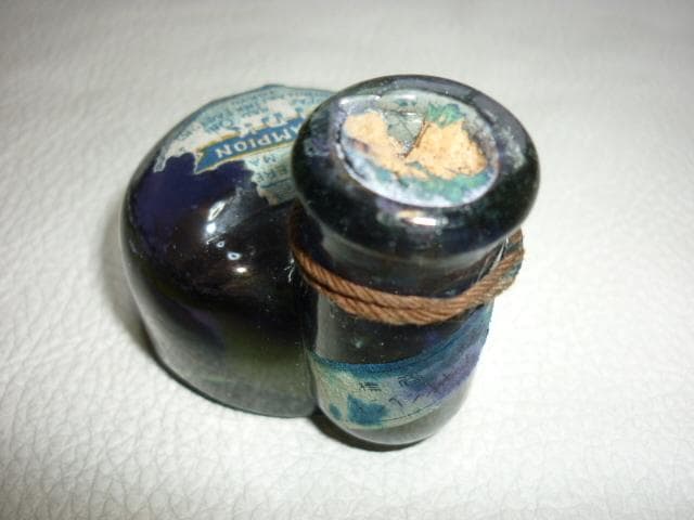 ◆希少 美品 大正時代◆篠崎インキ製造 靴型インク瓶 「チヤムピオンインキ」