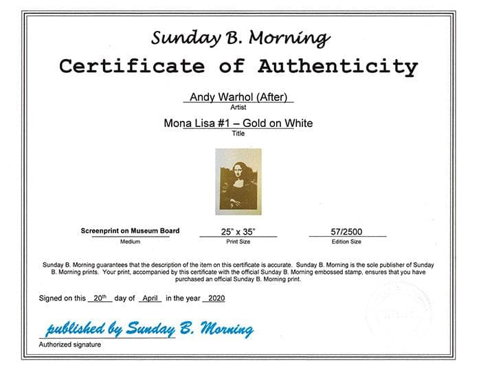 Sunday B モナリザ Museun Board G&W/ポスター