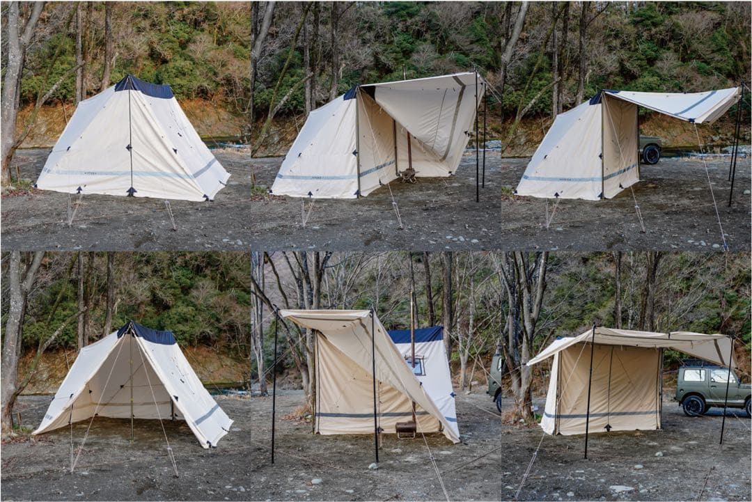 【試し貼り1回のみ】YOKA CABINテント_グランドシート、蚊帳、ポール付