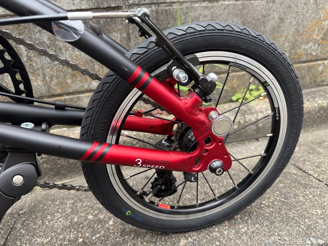 手渡し想定【室内保管】DAHON K3 2022年モデル レッド 輪行袋付き