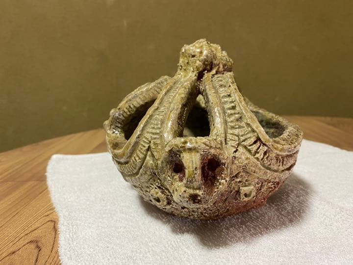 【目立つ傷、汚れなし】小金丸幾久 ：縄文風（花器）