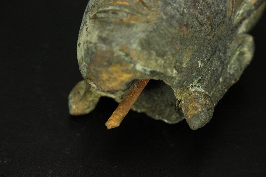 東南アジア美術 ガンダーラ 古銅 仏頭 高13.3cm(LC324)