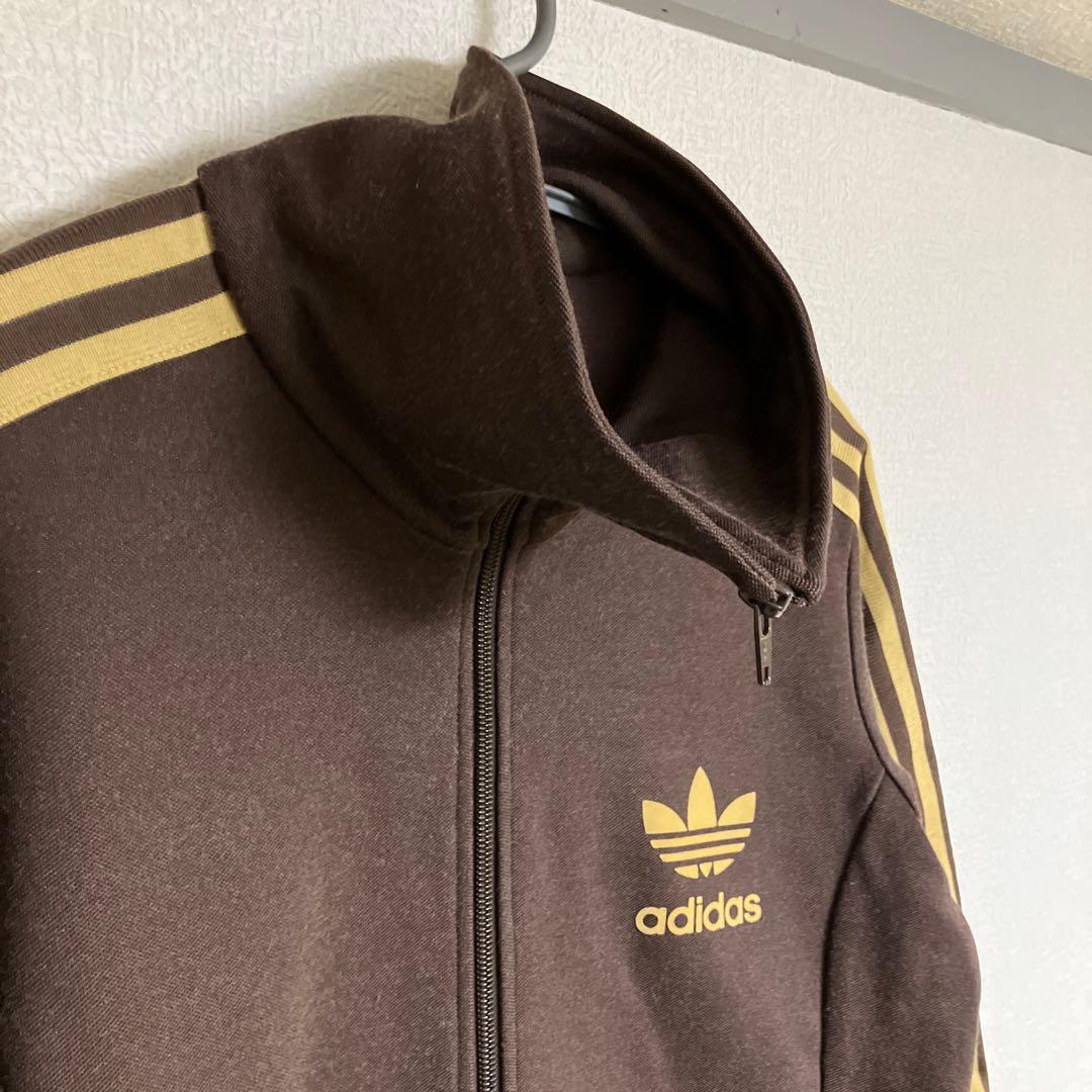 アディダス トラックジャケット ブラウン系 トレフォイル デカロゴ L