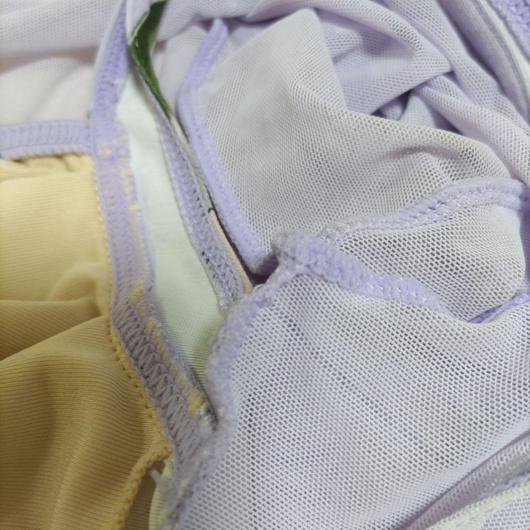 stina 花柄 長袖レオタード ラベンダー