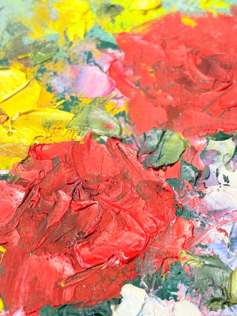 「薔薇」 　堀哲夫 【肉筆】油絵 油彩画 絵画 日本画 アート 花 直筆サイン有