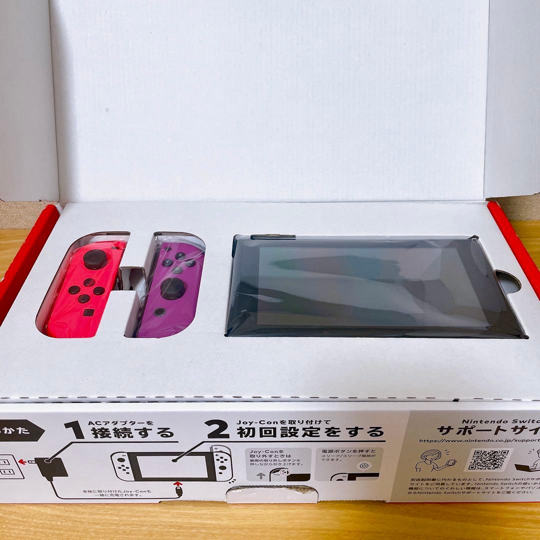【未使用に近い】Switch 本体 ネオンパープル、ネオンピンク