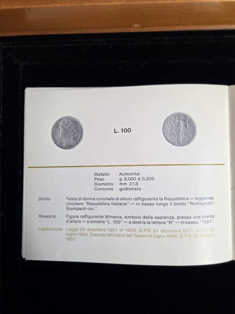 (稀少)イタリア共和国　銀貨と記念貨入りミントセット　11枚　1981