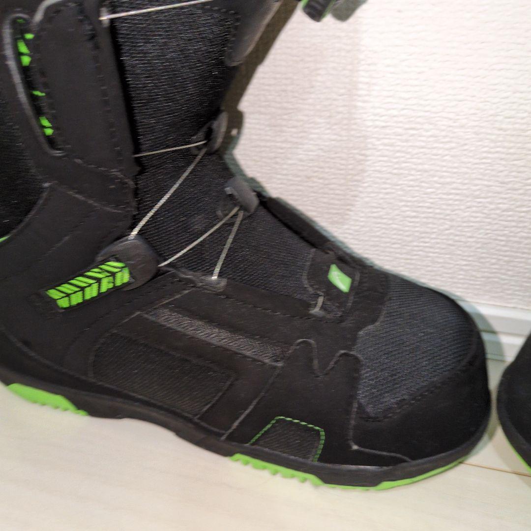 極美品 女性着用品　260 head スノーボードブーツ ブラック/グリーン