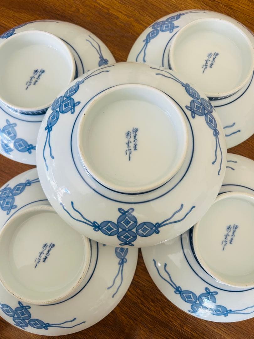 伊万里焼桜模様の陶器ボウル 5枚セット