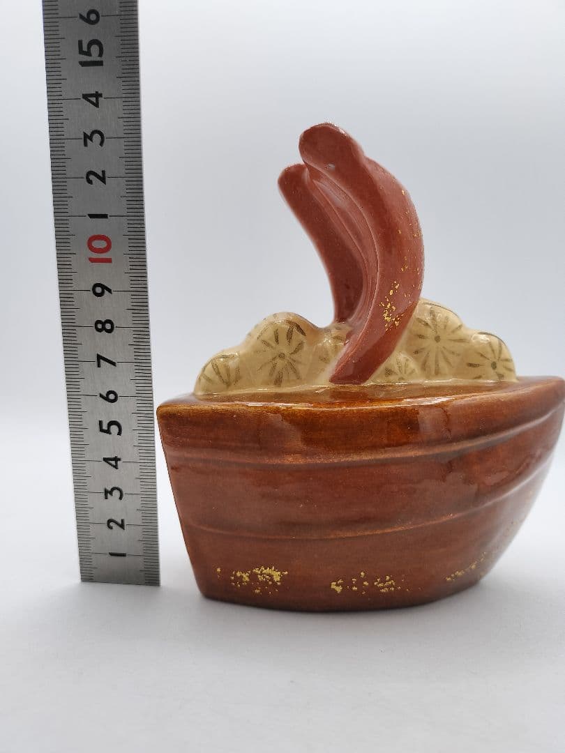 c806 【新品・未使用】熨斗押 宝船 吉村楽入 紙箱 茶道具