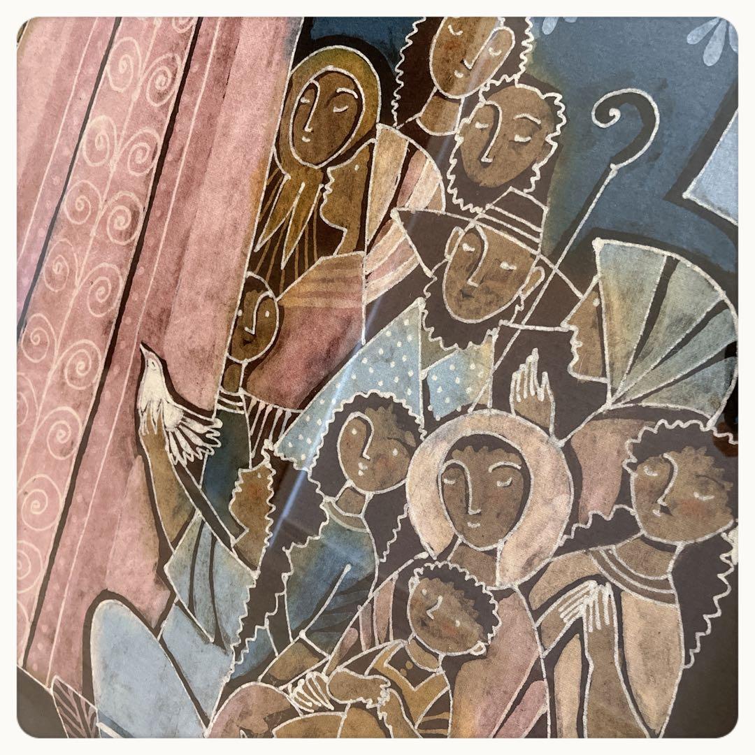 バティック　ろうけつ染め　ドイツ マドンナ額