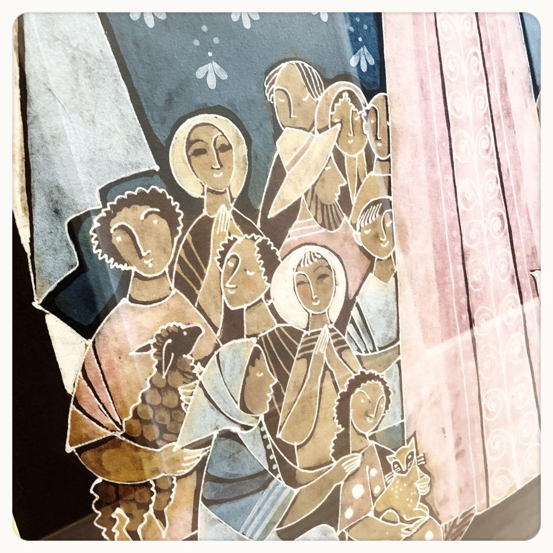 バティック　ろうけつ染め　ドイツ マドンナ額