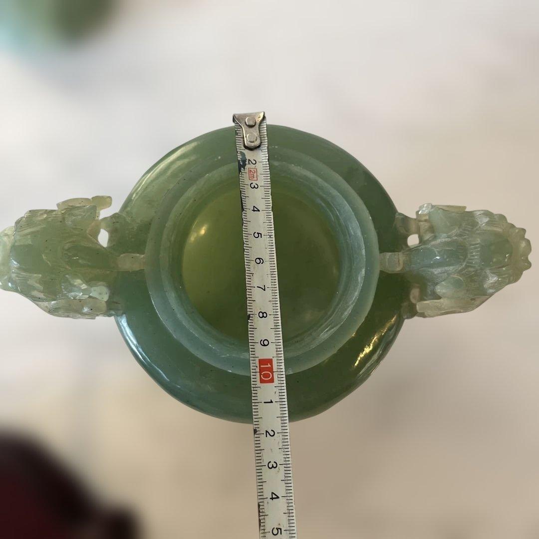 中国　古玩翡翠　玉石彫刻　香炉