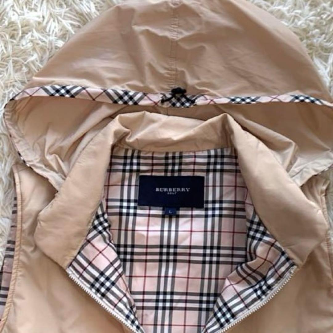 【L】美品 BURBERRY GOLF ノバチェック　フード付きベスト ゴルフ