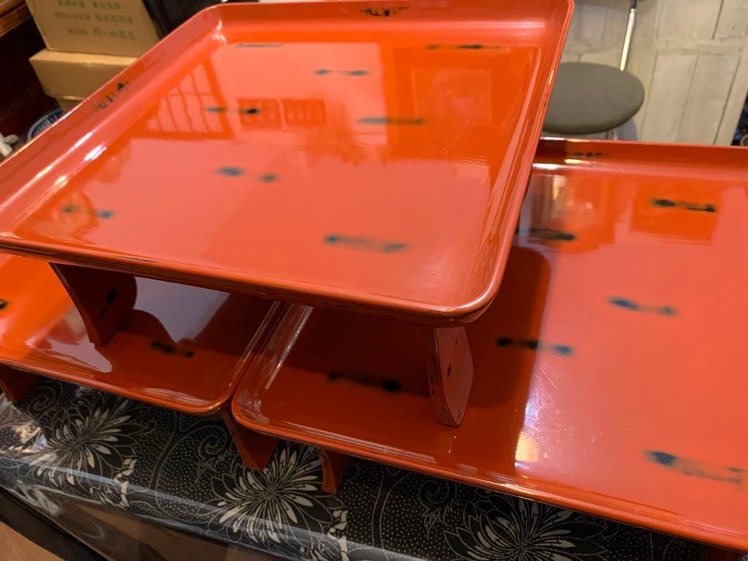 輪島塗　根来　御膳　足付膳　会席膳　５客　膳