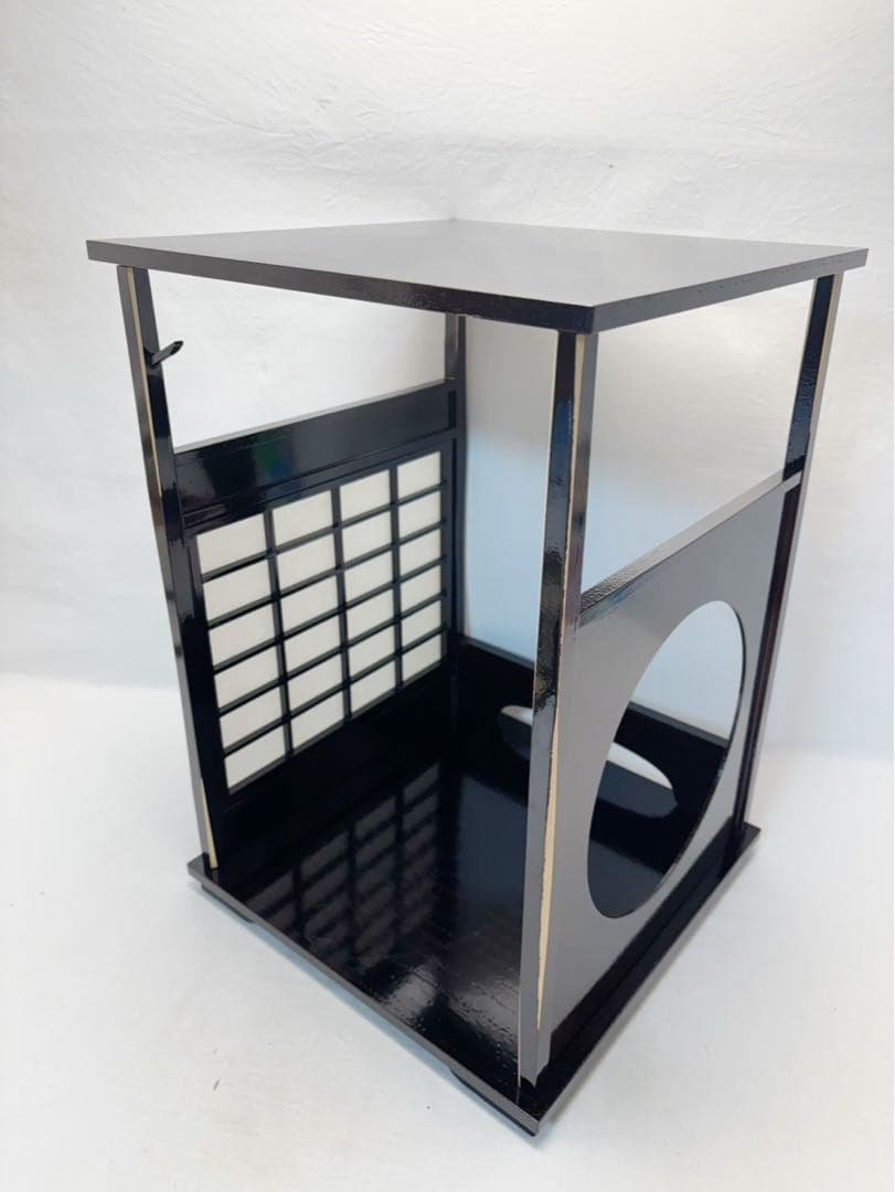 茶道具 宗悦作 木製溜塗 吉野棚 圓能斎好写 組み立式 おしゃれ 水指棚 元箱