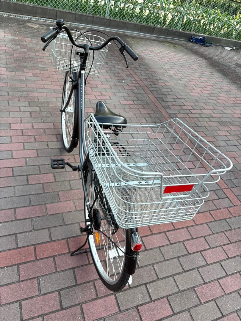 前後大型バスケット　お買い物仕様オートライトママチャリ(27㌅)お引取/配達可能