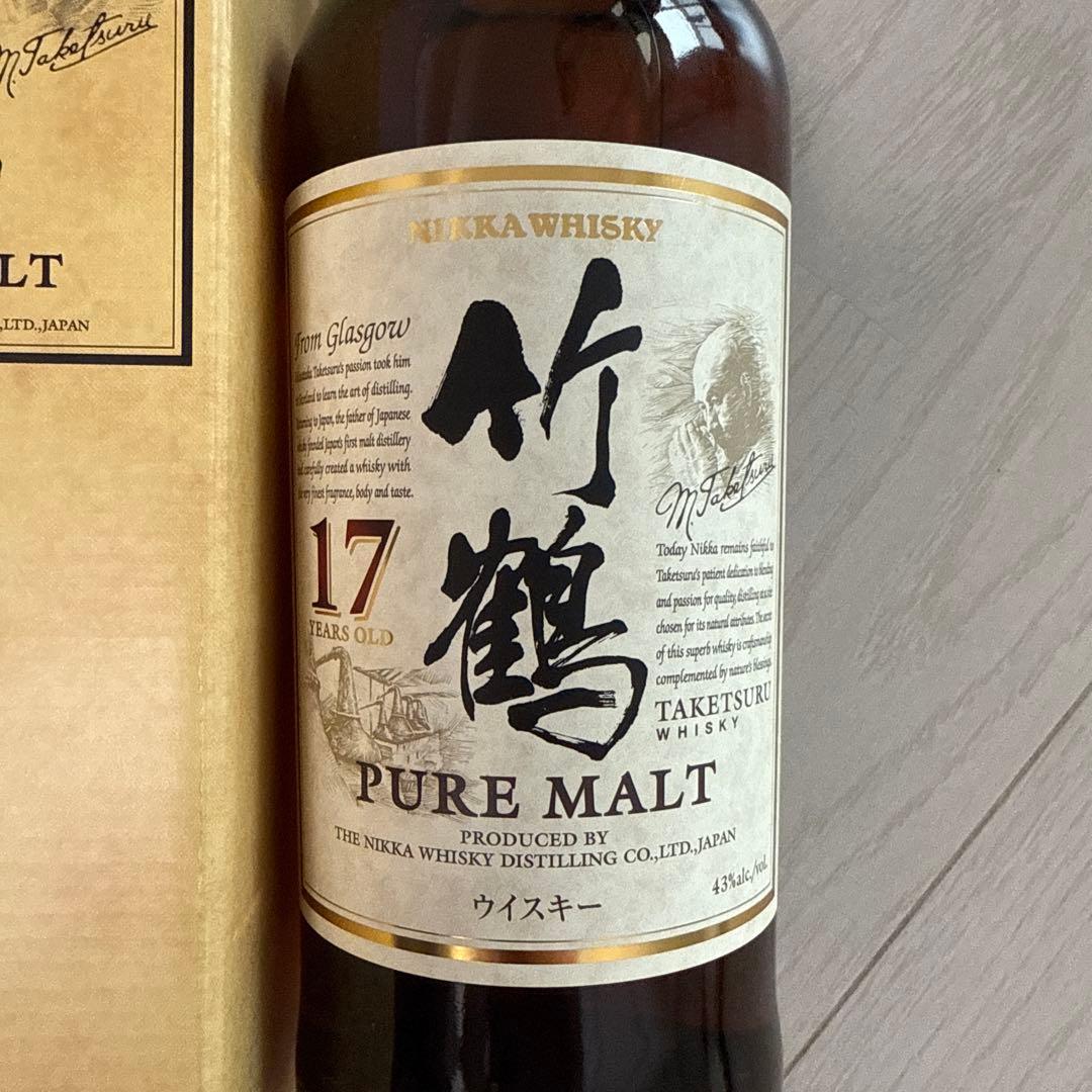 竹鶴 PURE MALT 17年 新品　箱付　ニッカウイスキー　700mm