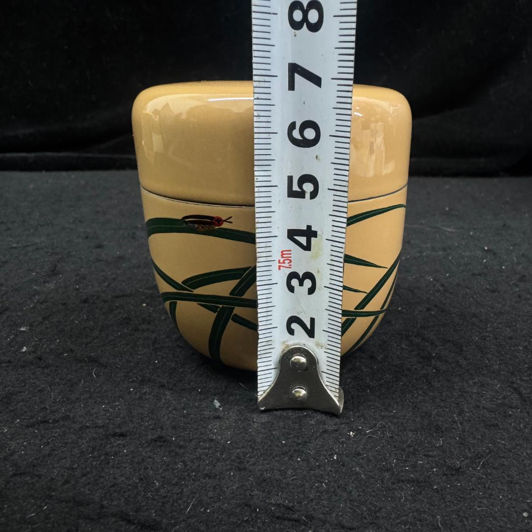 茶道具　中棗 白漆塗り早苗蛍 白中棗 螺鈿