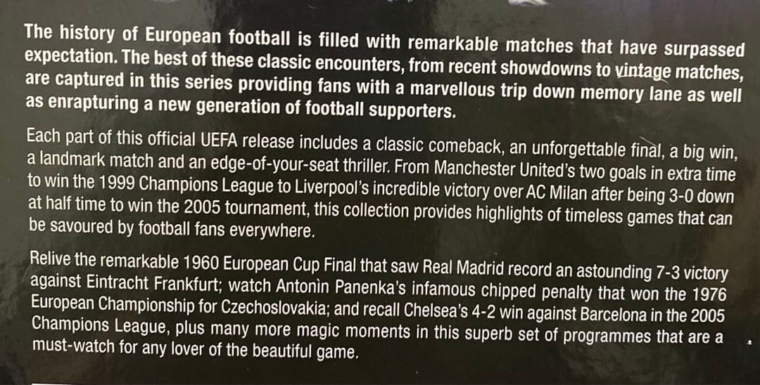 中古品DVD GREAT MATCHES OF EURO サッカー5枚入りセット