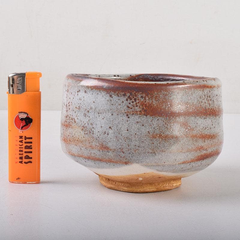 茶道具　人間国宝　荒川豊蔵作　志野茶碗　共箱　M　R8052