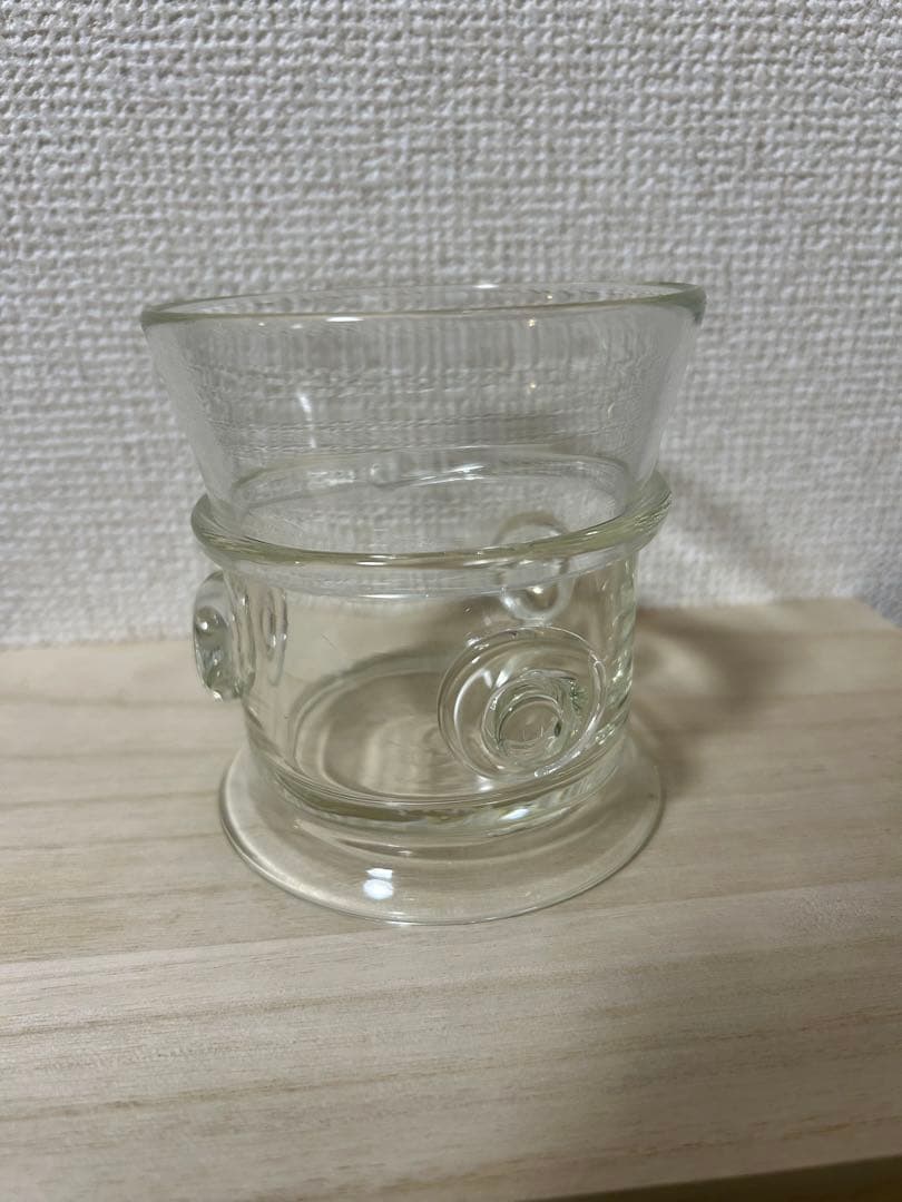 舩木倭帆　作　クリア　丸紋付き　吹きガラス　Shizuサイン入り