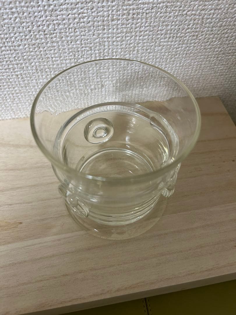 舩木倭帆　作　クリア　丸紋付き　吹きガラス　Shizuサイン入り