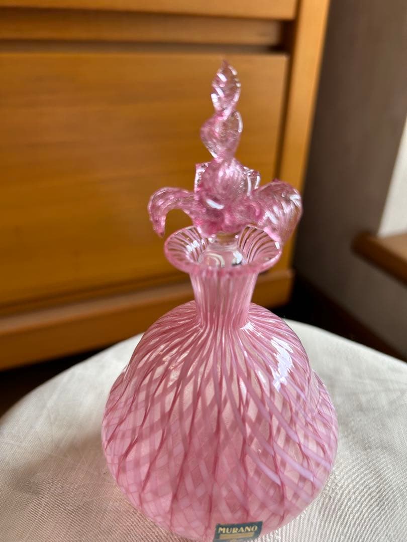ベネチアングラス ムラーノガラス 香水瓶 ピンクが綺麗