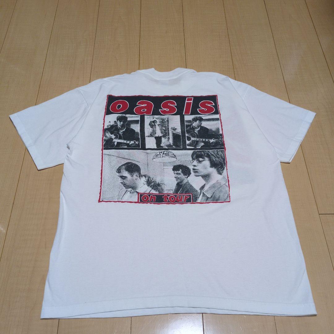 ヴィンテージ oasis オアシス ユニオンジャックロゴTシャツ ホワイト XL