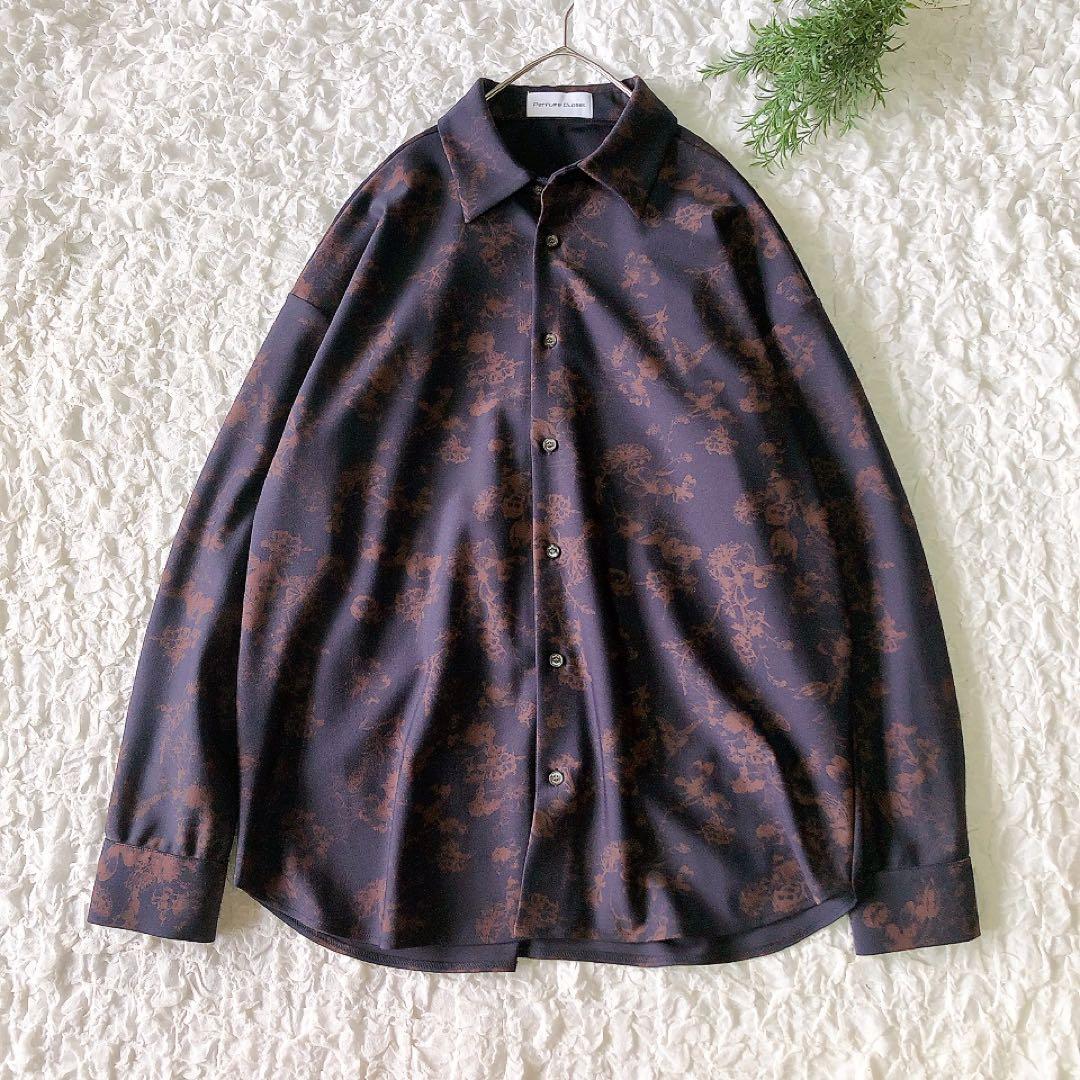 【美品】Perfume closet ストレッチシャツ 長袖 総柄