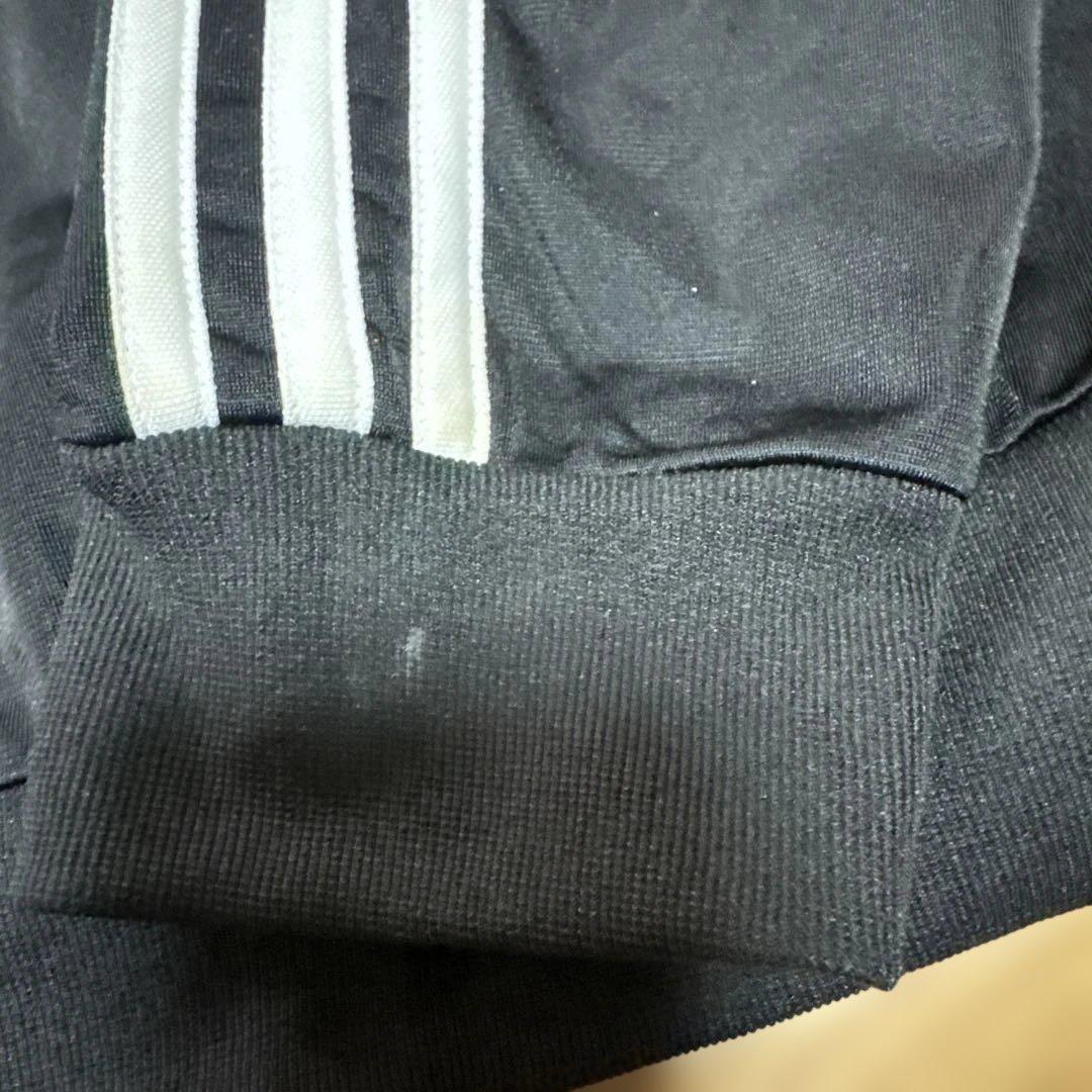 adidas ストライプジャージジャケット 黒