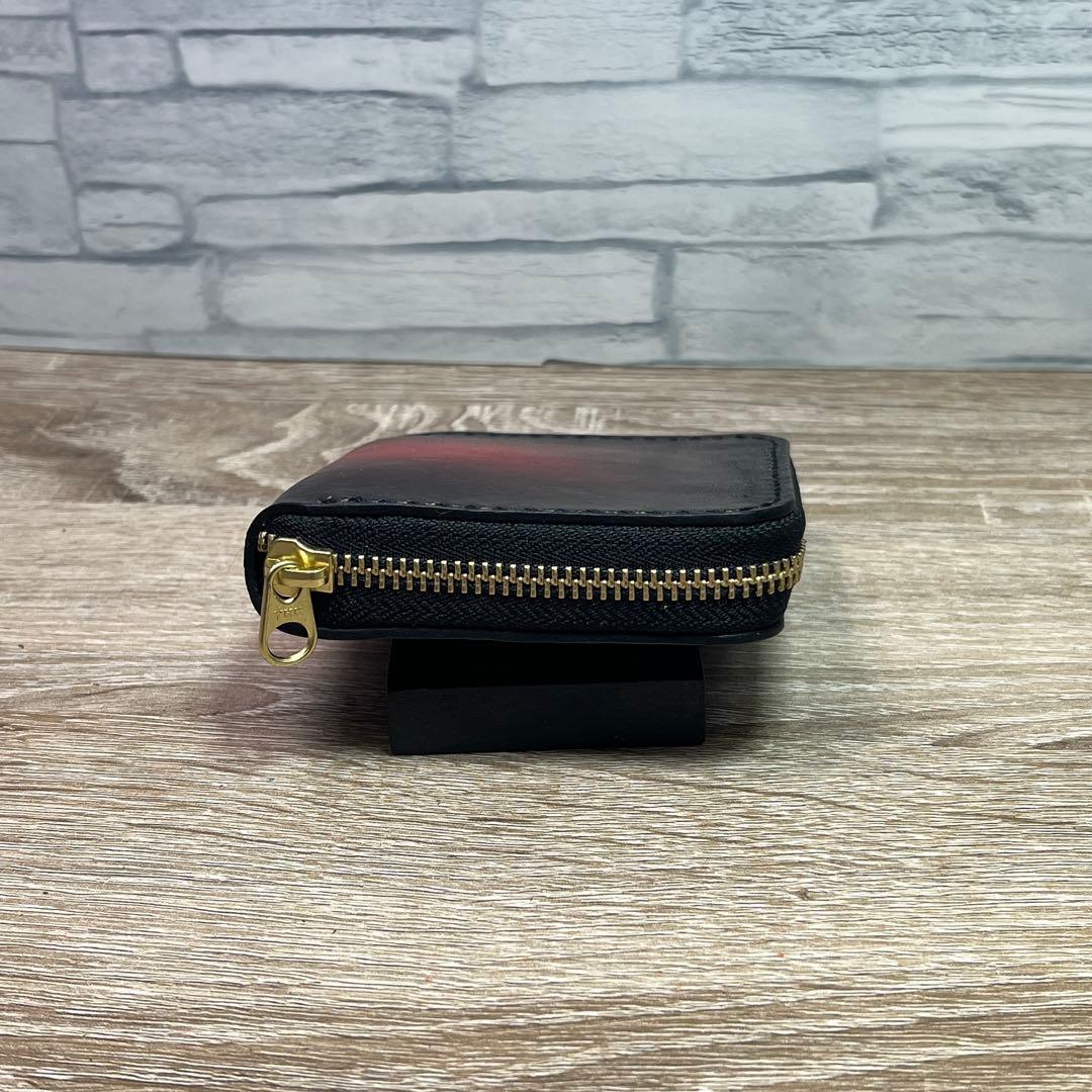 ミドルルアーワレット　本革レザー　手染めアンティークレッド　ハンドメイド　渓流