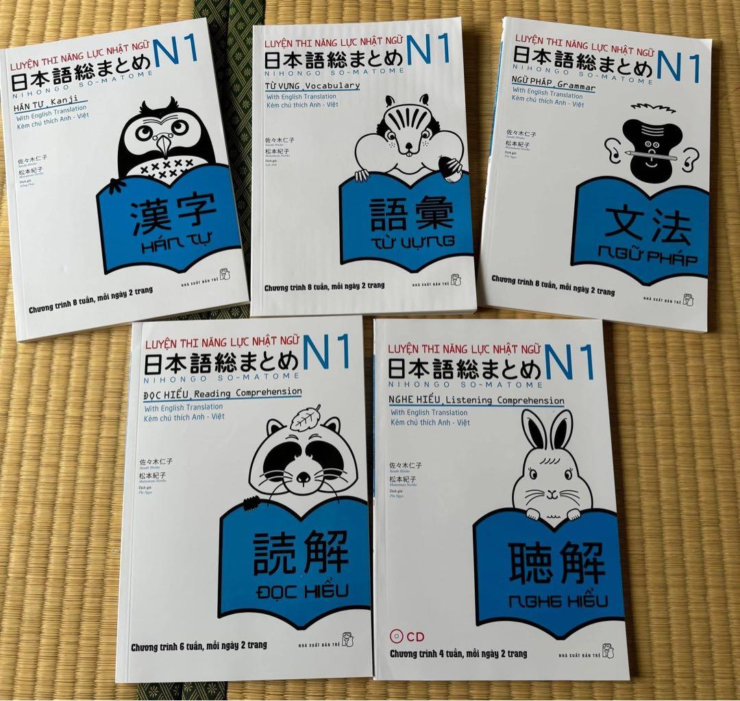 日本語総まとめN1-N2-N3-N4-N5（ベトナム語・英語版） 18冊セット