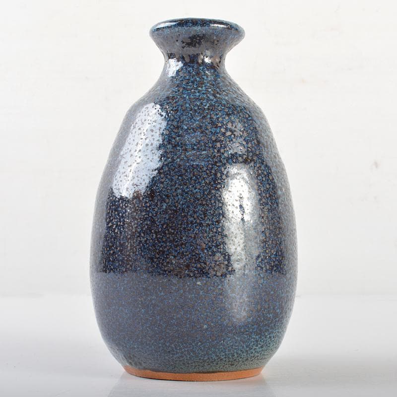 木村盛和作　油滴天目釉　徳利　共布共箱　V　R7109