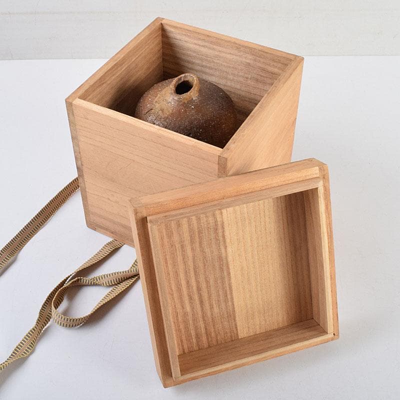 備前焼　金重道明造　伊部　擂茶花入　共箱　C　8913