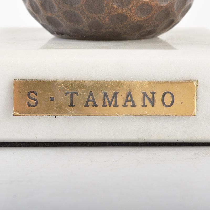 彫刻家　玉野勢三作　ブロンズ像　「ゆめ」 大理石台座　M　R6096