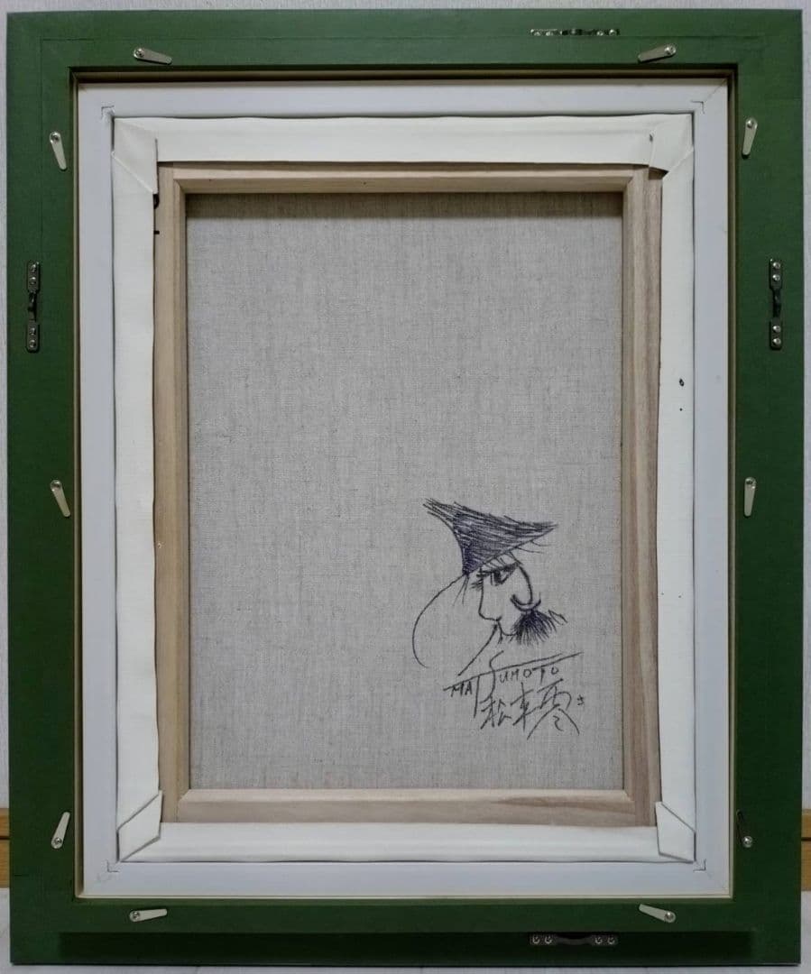 【F6号】松本零士【銀河鉄道999】手描き作品/表裏サイン/油彩/アクリル/額縁