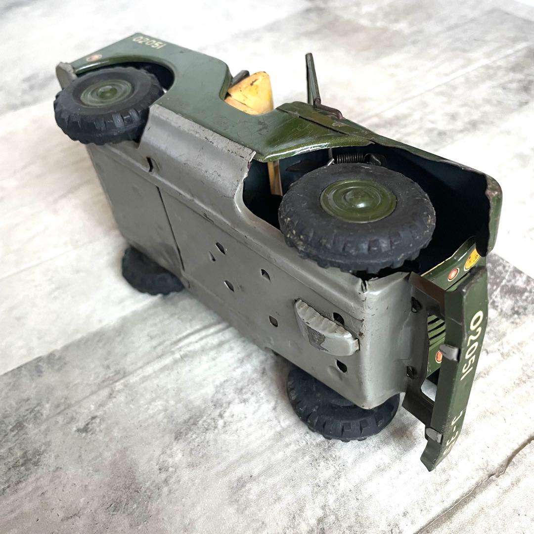 【SHOWA製】昭和レトロ ブリキ製 パトロールジープ 銃座変形 02051